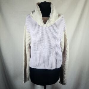 NWT Pale Lavender‎ & Cream Moon & Madison Cozy Collection Small Pullover Sweater